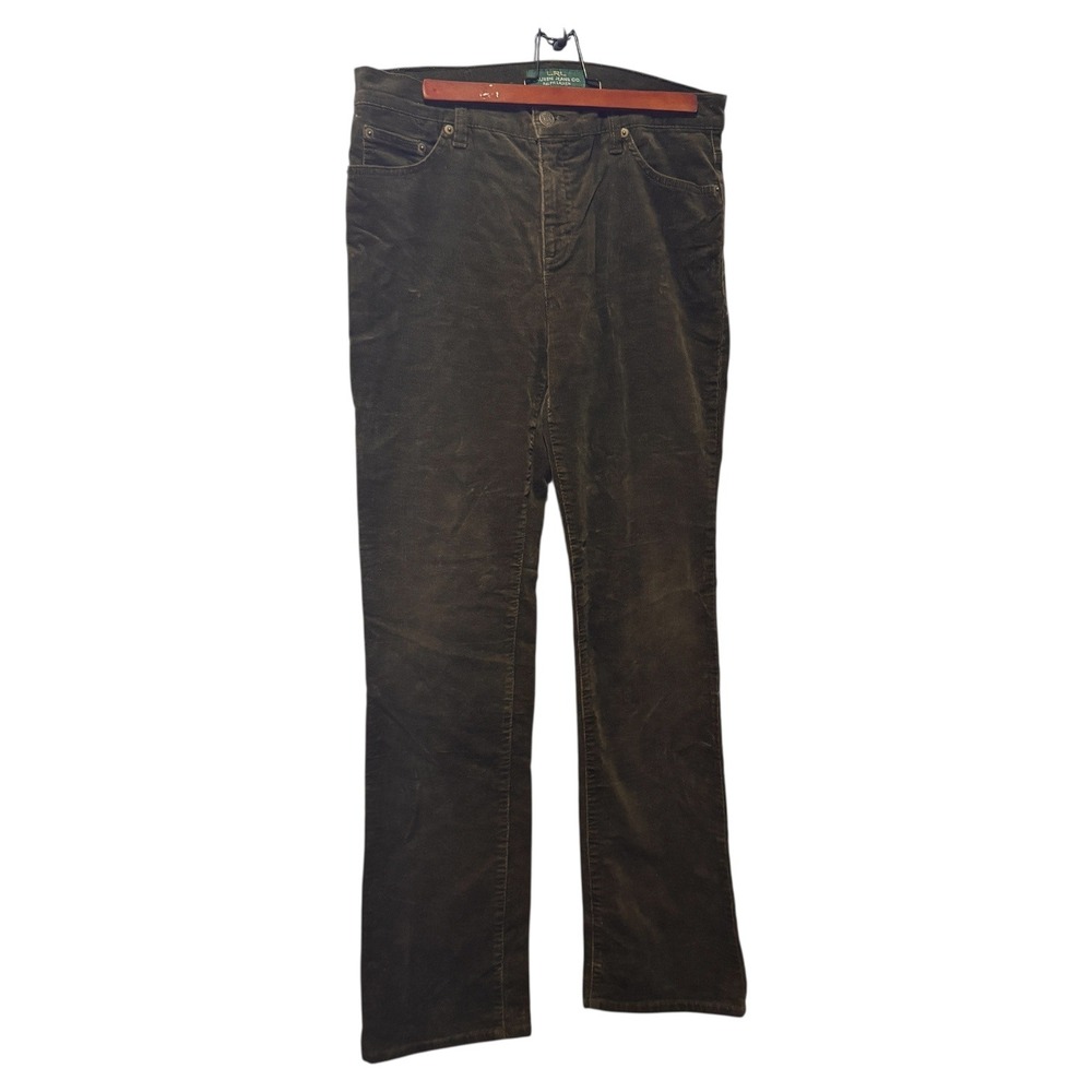 LRL Lauren Jeans Co. Ralph Lauren Corduroy Pants Womens Dark Olive Green size 10